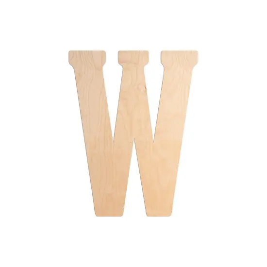 23 In. Letter W, Unfinished Vintage Wood Letter (W) {1}