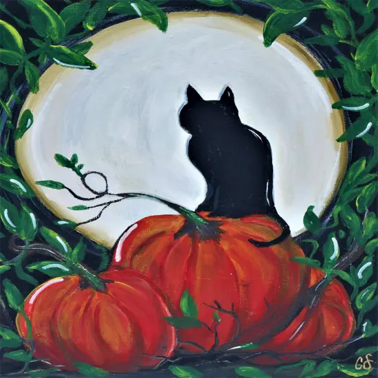 Halloween Paint Kit - Salem's Midnight View Acrylic Painting Kit & Video Lesson, DIY Halloween Craft, Beginner Painting, Paint At Home {1}