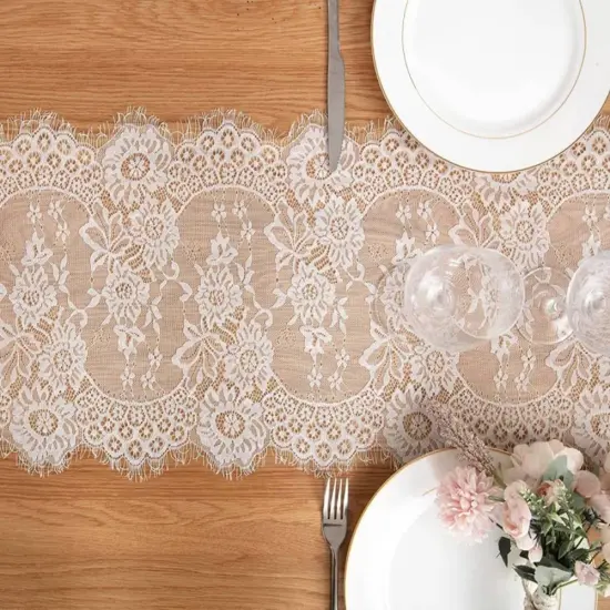 Lace Table Runner Vintage White Lace Rustic Wedding Table Decor {1}