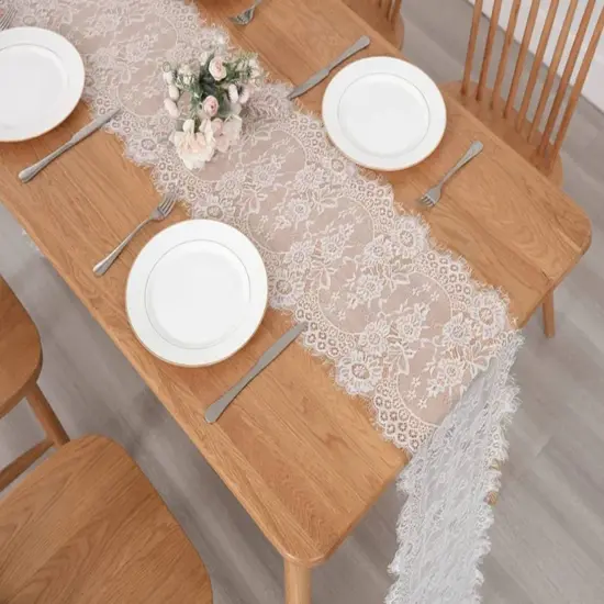 Lace Table Runner Vintage White Lace Rustic Wedding Table Decor {4}