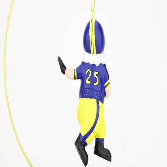Touchdown Santa Christmas Sports Football Ornament (Blue & Yellow) {6}