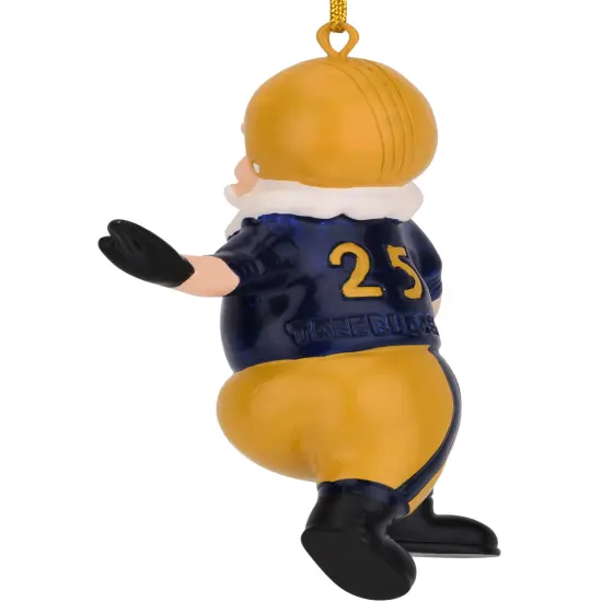 Touchdown Santa Christmas Sports Football Ornament (Gold & Navy) {4}