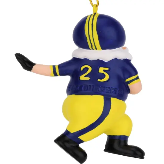 Touchdown Santa Christmas Sports Football Ornament (Blue & Yellow) {3}