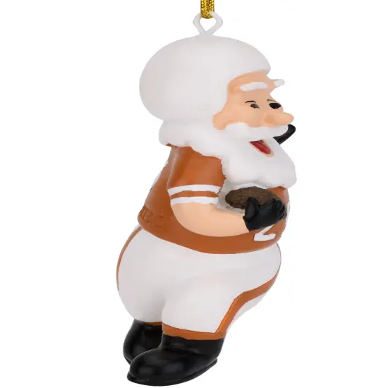Touchdown Santa Christmas Sports Football Ornament (White & Dirty Orange) {2}