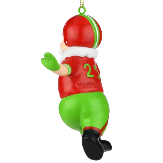 Touchdown Santa Christmas Sports Football Ornament (Xmas Colors) {2}