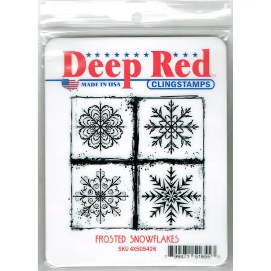 Deep Red Stamps Frosted Snowflakes Rubber Cling Stamp 3 x 3 inches {2}