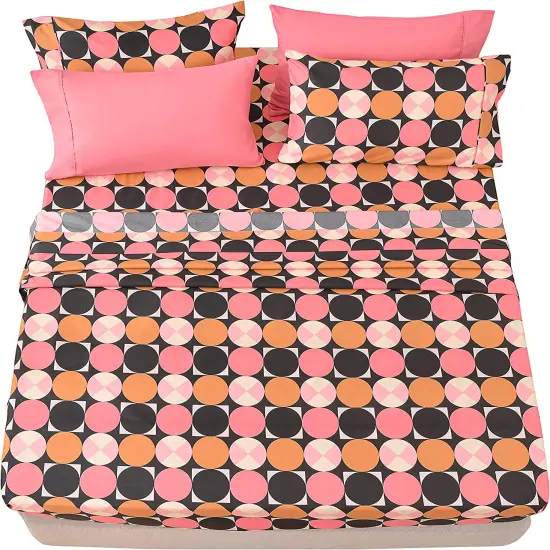 American Home Collection Pink Dots Bedding Sheets & Pillowcases Set Brushed Microfiber Wrinkle Free Sheet Set {2}