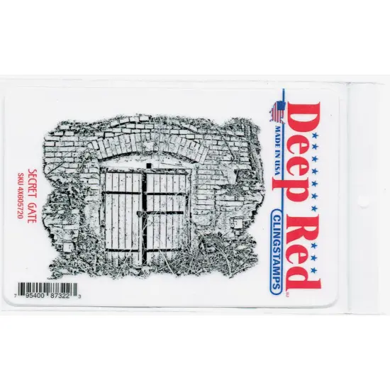 Deep Red Stamps Secret Gate Rubber Cling Stamp 4 x 3 inches {2}