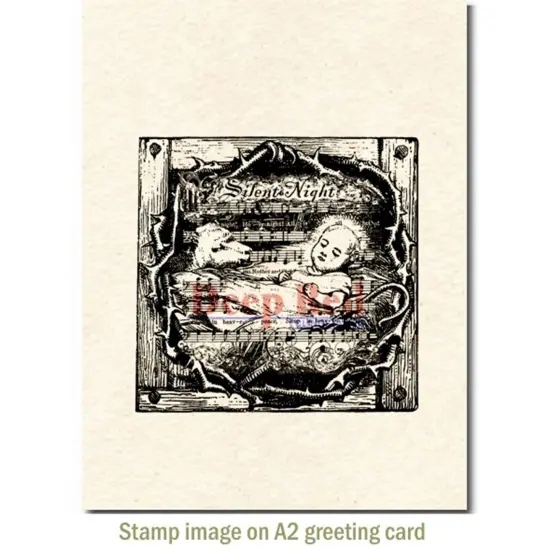 Deep Red Stamps Silent Night Rubber Cling Stamp 3 x 3 inches {3}