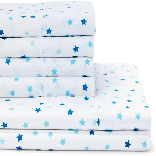American Home Collection Stars Bedding Sheets & Pillowcases Set Brushed Microfiber Wrinkle Free Sheet Set Blue {2}