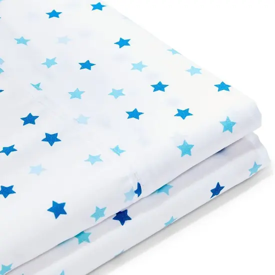 American Home Collection Stars Bedding Sheets & Pillowcases Set Brushed Microfiber Wrinkle Free Sheet Set Blue {3}