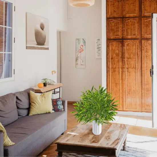 Grand Verde Bamboo Tree Branches 23&rdquo; Tall Stems Artificial Plants Faux Greenery Plastic Green Leaves, DIY Outdoor Fence Decoration, 6pcs Bulk {4}