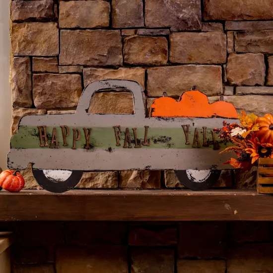 20 in. Unfinished Pick-Up Truck with Pumpkins {3}