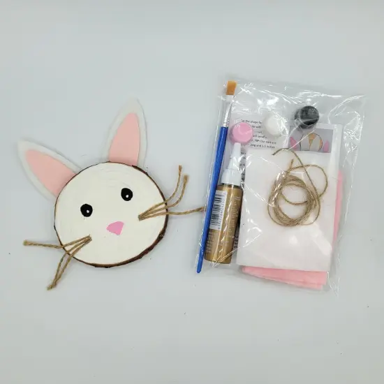 Ink and Trinket Kids Easter Bunny Craft, Natural Wood Painting Kit, Individually Wrapped {4}