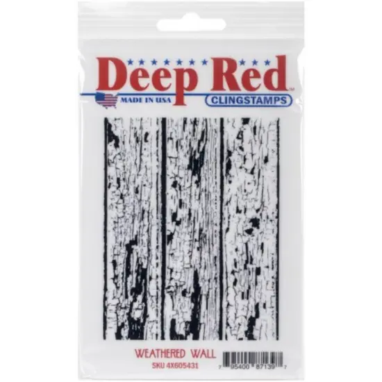 Deep Red Stamps Weathered Wall Background Rubber Cling Stamp 3.1 x 4.1 inches {2}
