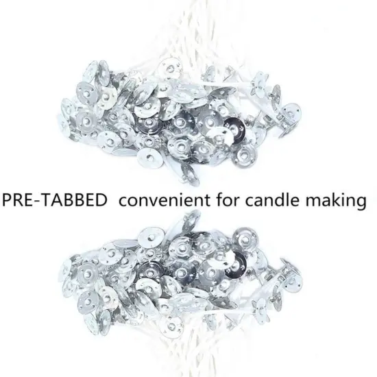 100pcs 6-Inch Natural Cotton Candle Wicks – Pre-Waxed, Lead-Free with Tabs for Soy Wax & DIY Candle Making {4}