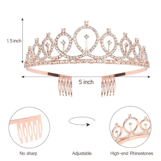 50 and Fabulous Glitter Sash Rhinestone Tiara Rose Gold {2}