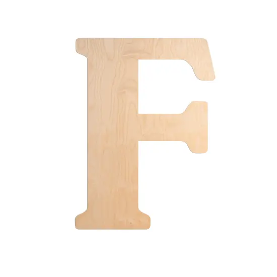 23 In. Letter F, Unfinished Vintage Wood Letter (F) {1}
