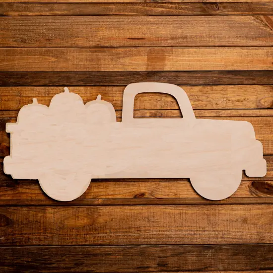 20 in. Unfinished Pick-Up Truck with Pumpkins {1}