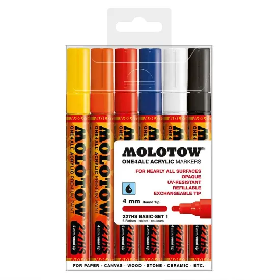 Molotow ONE4ALL 4mm 6pc Basic Set 1 {1}
