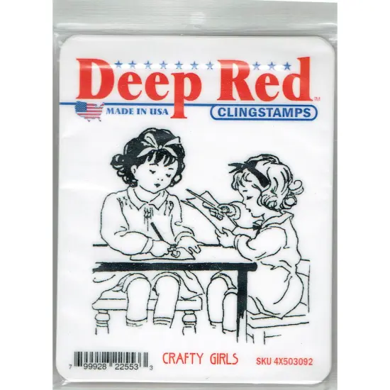 Deep Red Stamps Crafty Girls Rubber Cling Stamp 3.1 x 3.1 inches {2}