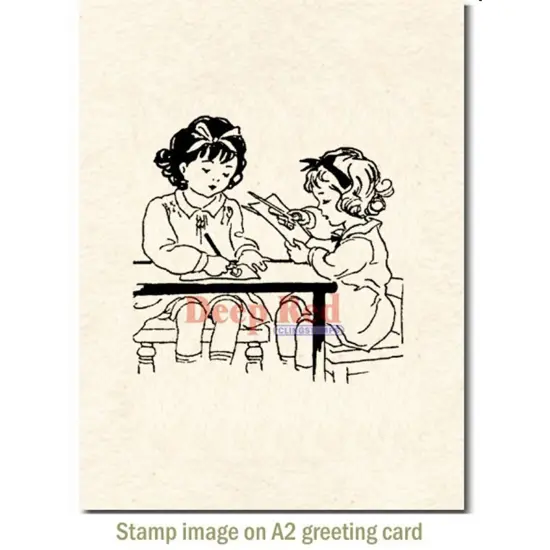 Deep Red Stamps Crafty Girls Rubber Cling Stamp 3.1 x 3.1 inches {3}