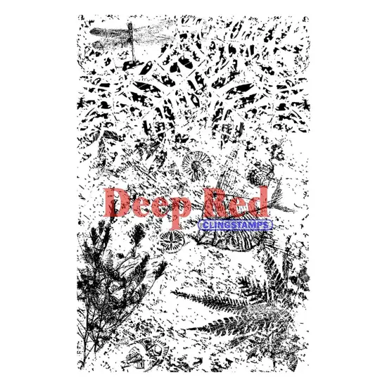 Deep Red Stamps Fossil Rubber Cling Stamp 4 x 6 inches {1}