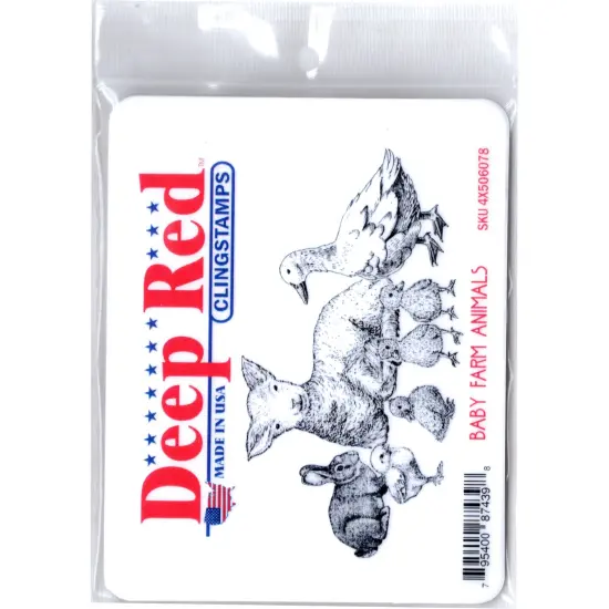 Deep Red Stamps Baby Farm Animals Rubber Cling Stamp 4.1 x 2.2 inches {2}