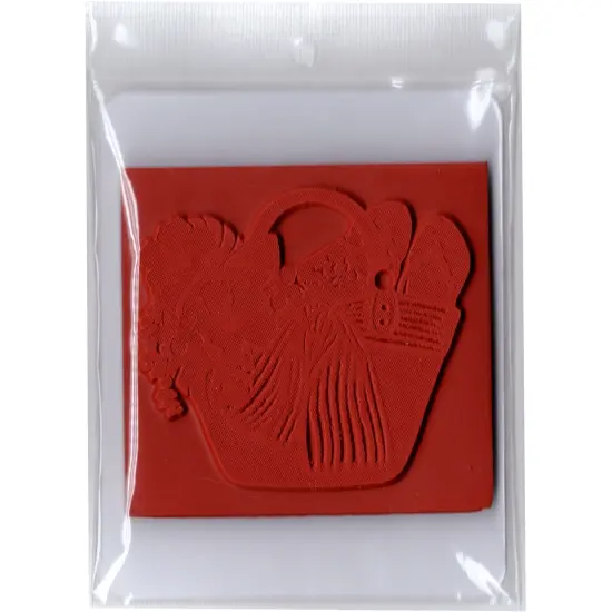 Deep Red Stamps Beach Basket Rubber Cling Stamp 3.2 x 3 inches {3}
