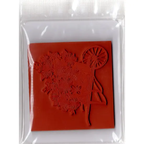 Deep Red Stamps Wheelbarrow Bouquet Rubber Cling Stamp 3.2 x 3.1 inches {3}