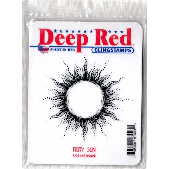 Deep Red Stamps Fiery Sun Rubber Cling Stamp 3.2 x 3.1 inches {2}