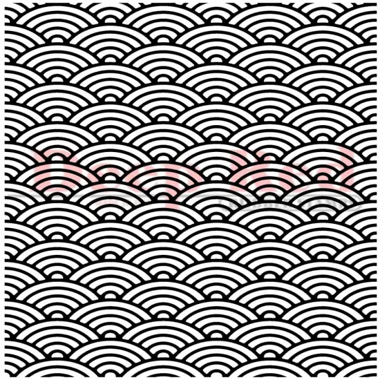 Deep Red Stamps Japanese Waves Background Rubber Cling Stamp 3 x 4 inches {1}