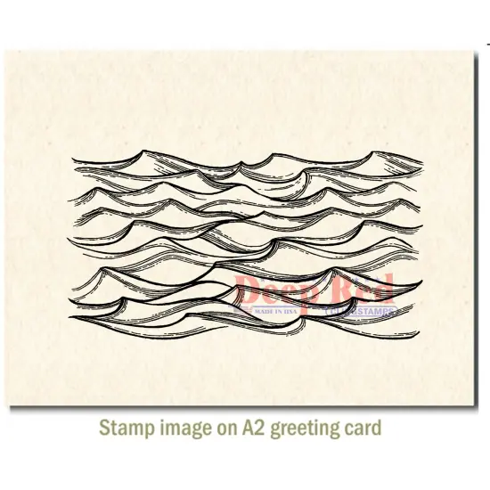 Deep Red Stamps Ocean Waves Rubber Cling Stamp 4.2 x 2.2 inches {3}