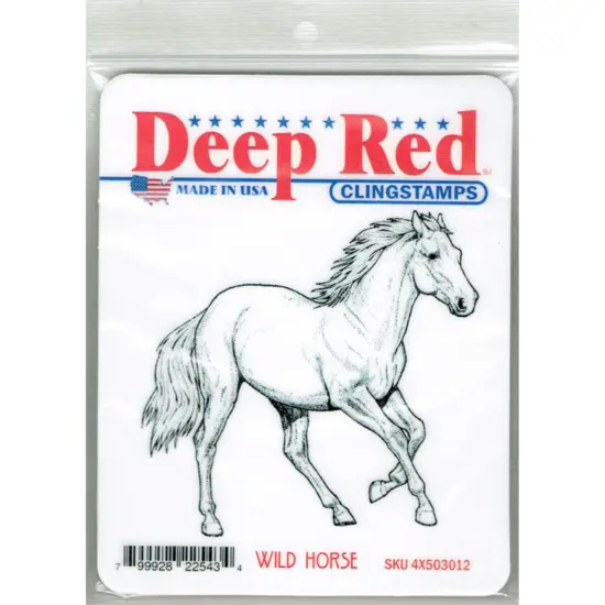 Deep Red Stamps Wild Horse Rubber Cling Stamp 3.25 x 3.2 inches {2}
