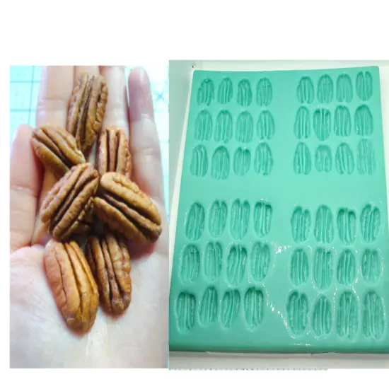 48PC Pecan Shape Silicone MEGA MOLD | Realistic Food Shape For Soap Embeds | Candle Embeds | Wax Melts. BULK EMBEDS {1}