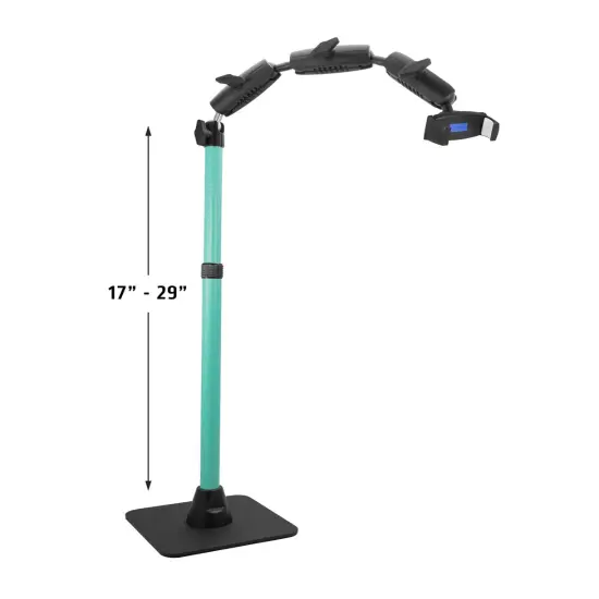 Arkon Mounts HD8RV29TL Pro Stand Phone or Camera Stand for Baking or Crafting Videos with Teal Extension Pole {4}