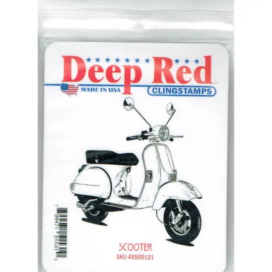 Deep Red Stamps Scooter Rubber Cling Stamp 2.8 x 3.1 inches {2}