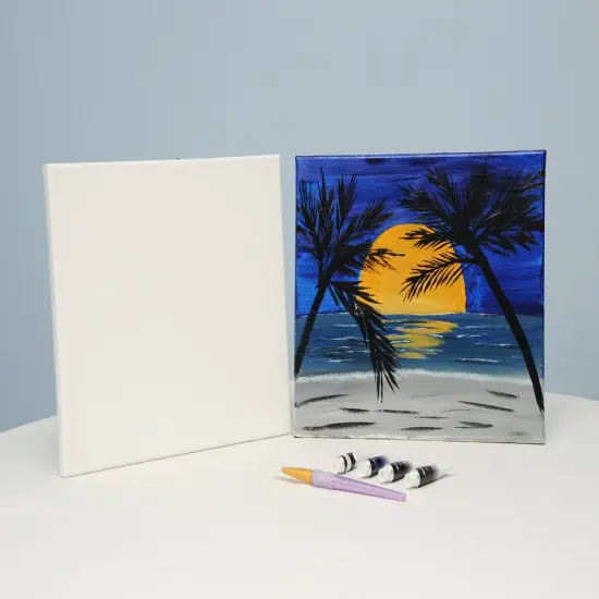 Beach Paint Kit - Night At The Beach Acrylic Painting Kit & Video Lesson, DIY Craft, Beginner Painting, Paint At Home, Paint Party {2}