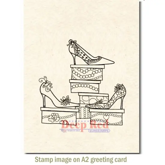 Deep Red Stamps Shoe Sale Rubber Cling Stamp 3.1 x 3.1 inches {3}