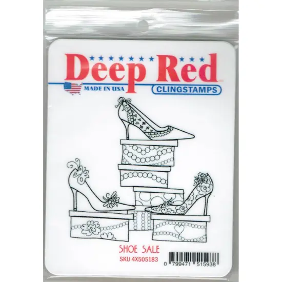 Deep Red Stamps Shoe Sale Rubber Cling Stamp 3.1 x 3.1 inches {2}