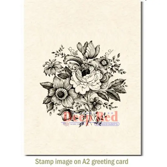 Deep Red Stamps Wildflower Bunch Rubber Cling Stamp 3.1 x 3 inches {4}