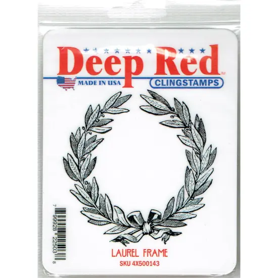 Deep Red Stamps Laurel Frame Rubber Cling Stamp 3.25 x 3.25 inches {2}