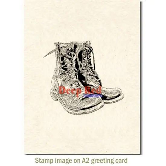 Deep Red Stamps Combat Boots Rubber Cling Stamp 3.1 x 2.9 inches {3}