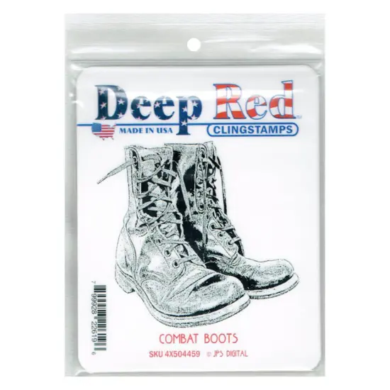 Deep Red Stamps Combat Boots Rubber Cling Stamp 3.1 x 2.9 inches {2}