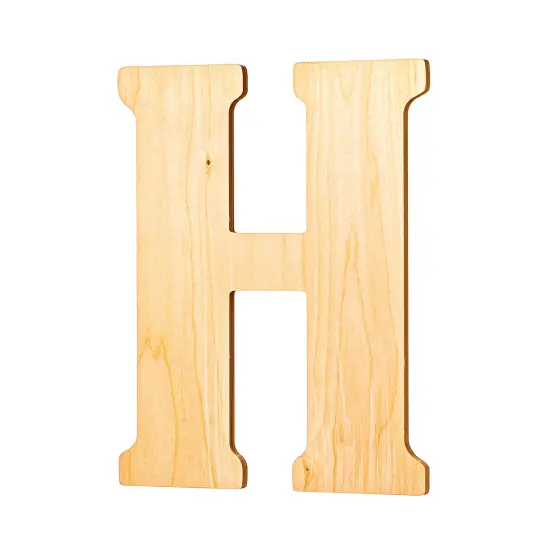 23 In. Letter H, Unfinished Vintage Wood Letter (H) {2}
