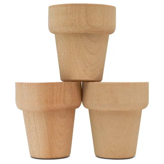 Unfinished Flower Pot Half, Multiple Sizes Available, Small Craft Pots for Signs | Woodpeckers {1}