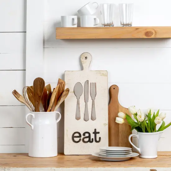 21 in. Unfinished Wooden Rectangle Cutting Board {3}