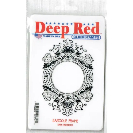 Deep Red Stamps Baroque Frame Rubber Cling Stamp 2.6 x 4 inches {2}