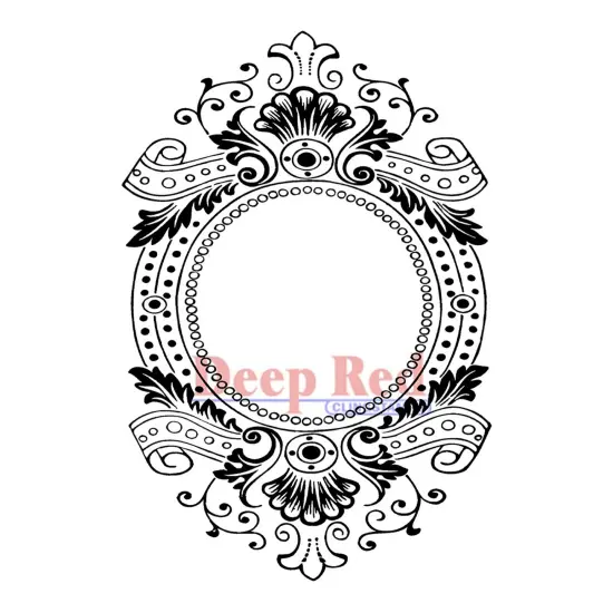 Deep Red Stamps Baroque Frame Rubber Cling Stamp 2.6 x 4 inches {1}