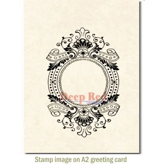 Deep Red Stamps Baroque Frame Rubber Cling Stamp 2.6 x 4 inches {3}